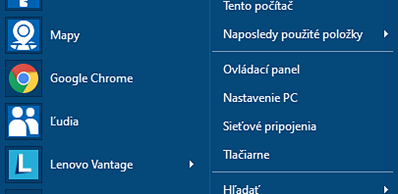 Ako zapnúť menu z Windows 7 do Windows 10?