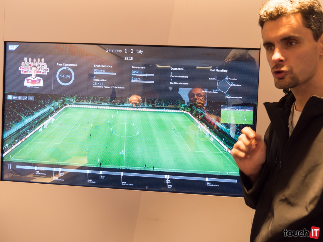 SAP analyzuje dáta z futbalového zápasu v reálnom čase