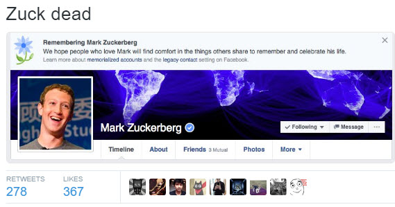 Facebook začal zverejňovať kondolenčné oznamy a niektorých používateľov mylne vyhlásil za mŕtvych