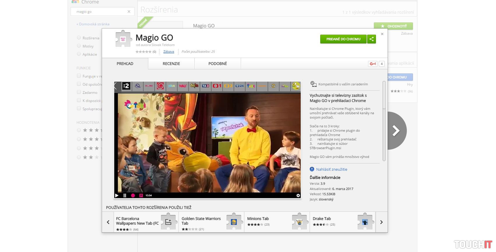 Magio GO funguje už aj v prehliadači Chrome a s čiastočnou podporou pre Chromecast. Stiahnite si rozšírenie