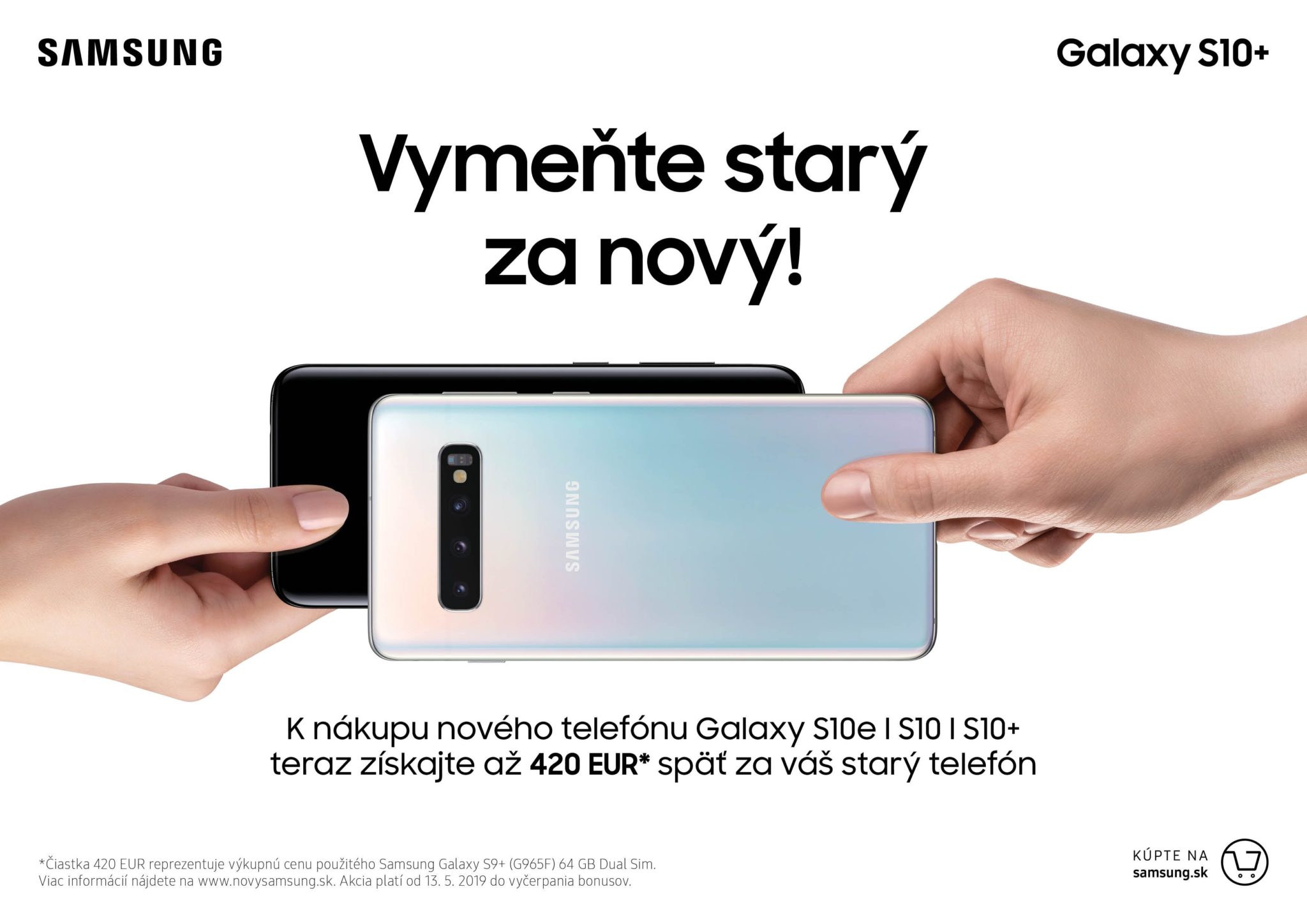 Odovzdajte starý smartfón Galaxy S alebo iPhone a na Galaxy S10 získate zľavu do 420 Eur