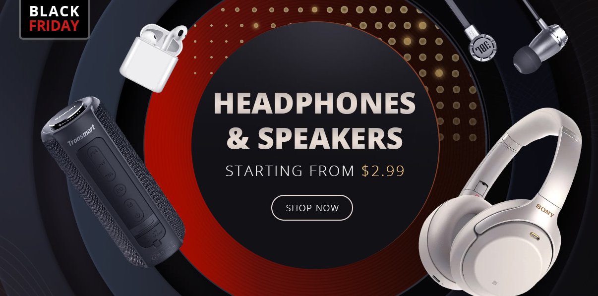 Black Friday s Geekbuying: Bluetooth reproduktory a TWS slúchadlá v zľave až do výšky 62 % (akciové kódy v článku)