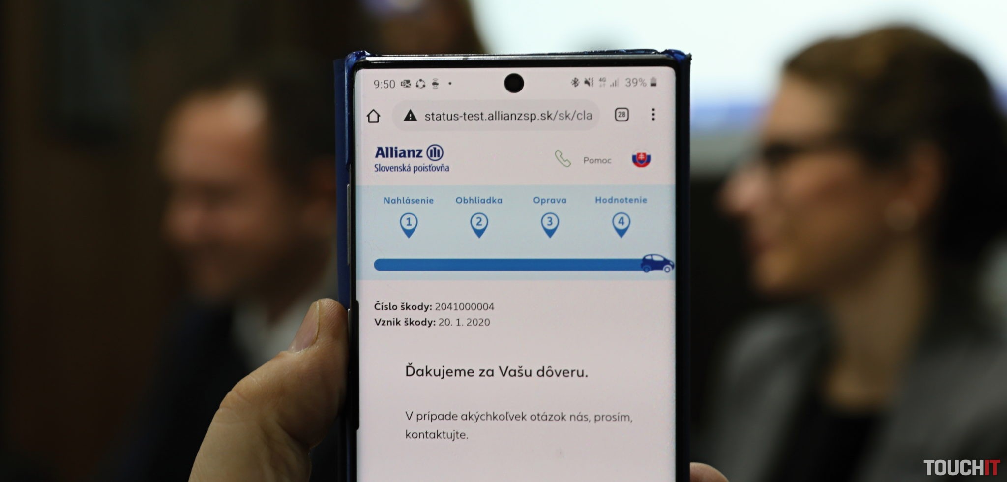 Allianz – SP spustila digitálnu službu na riešenie škôd v havarijnom poistení. Pri poistnej udalosti to naozaj oceníte