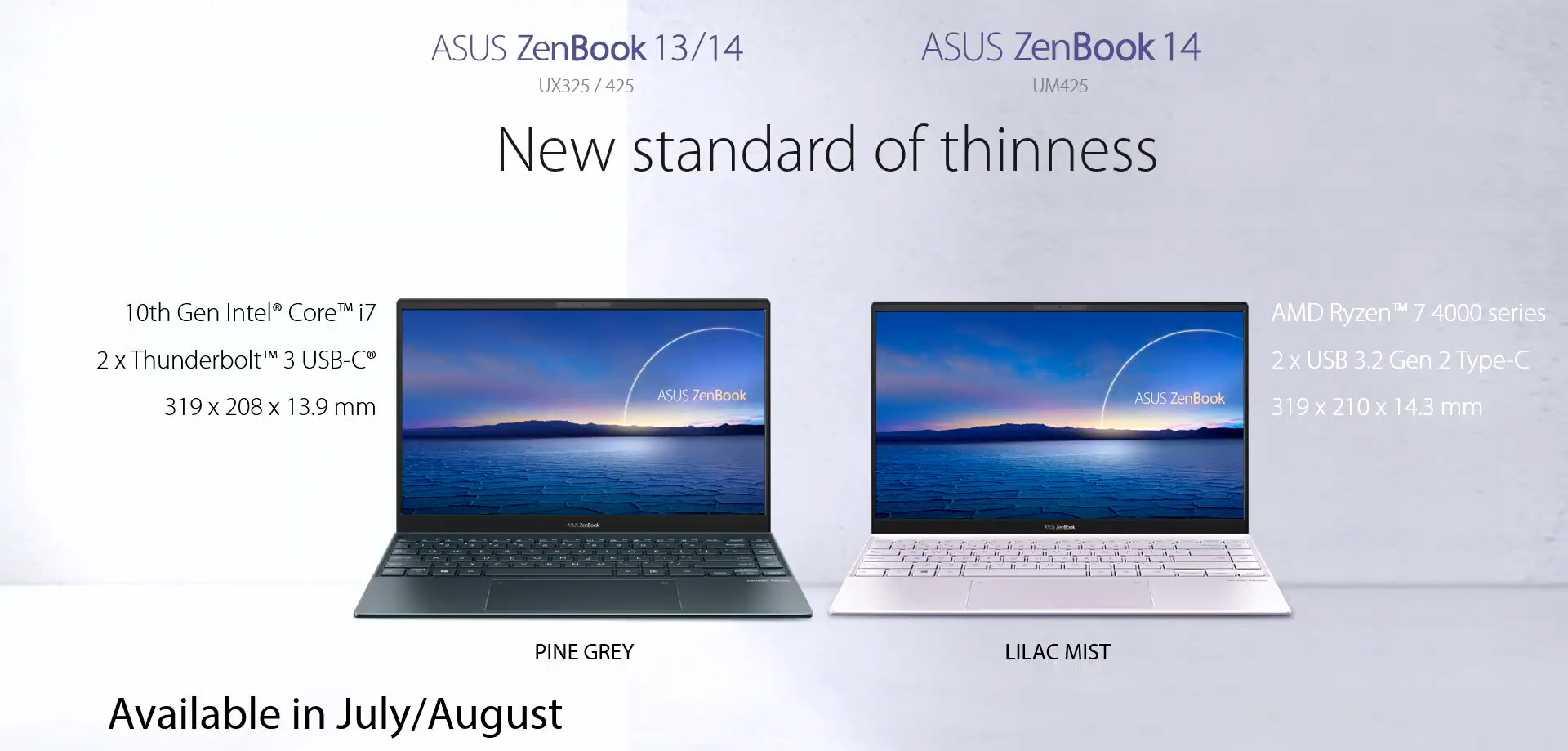 ASUS predstavuje extra tenký ZenBook 13/14. Na výber je procesor Intel alebo AMD