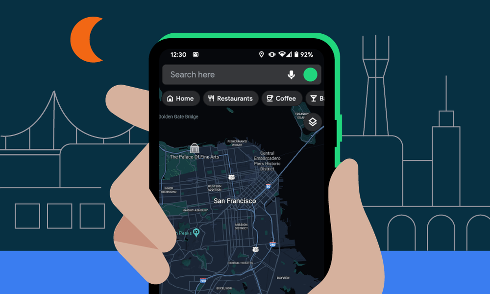 Google Mapy: Tmavý režim je oficiálne dostupný pre Android