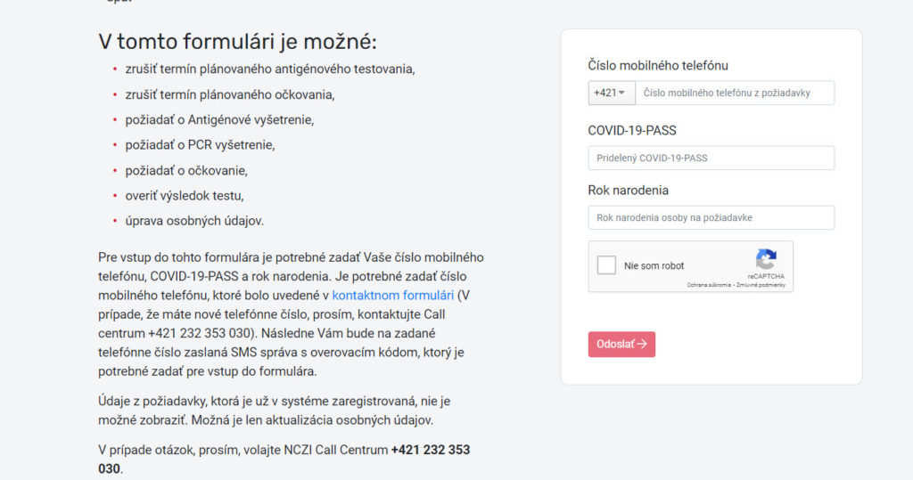 Na zrušenie naplánovaného termínu testovania potrebujete vedieť hlavne číslo prideleného CoVID Passu