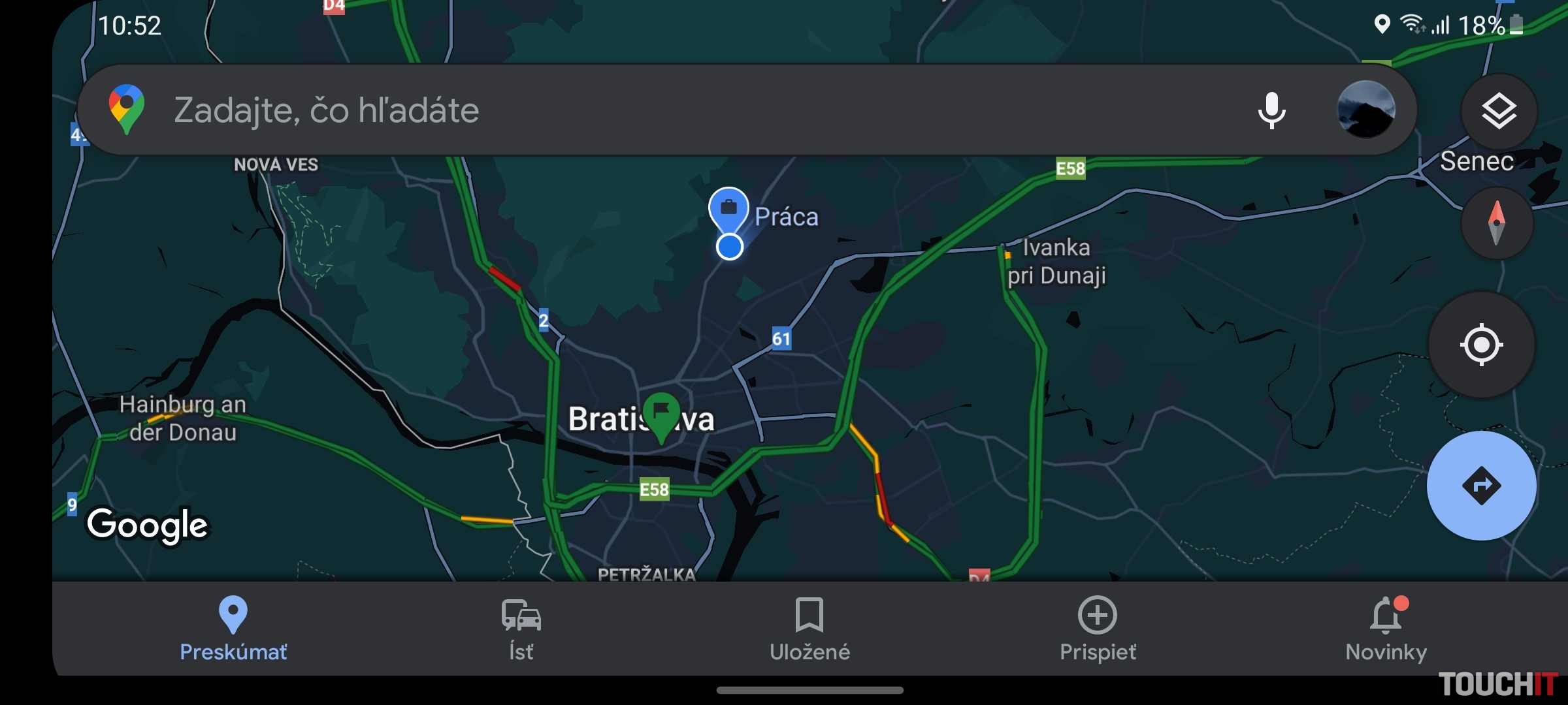 Google Mapy pre Android: Tmavý motív je oficiálne dostupný aj na Slovensku
