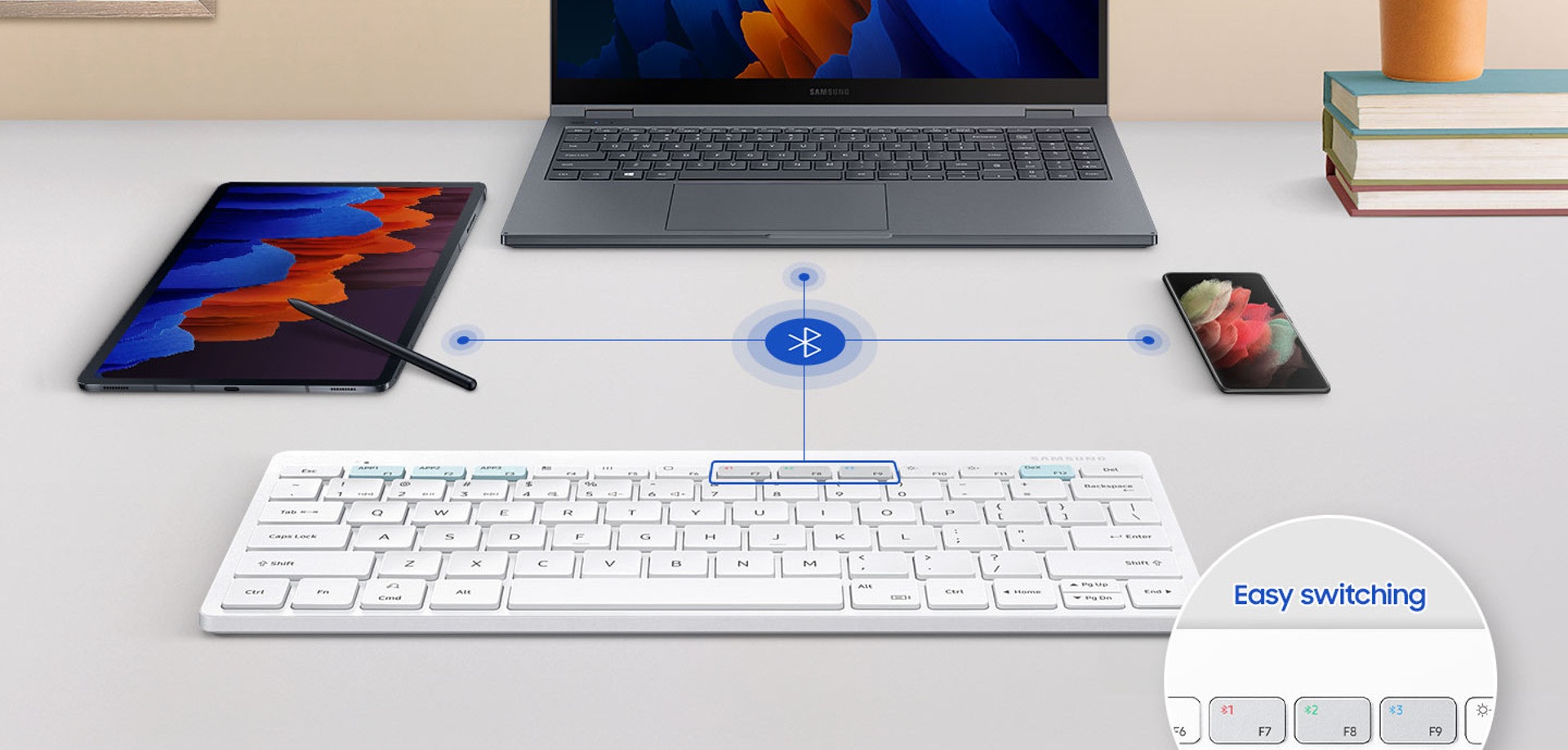 Samsung prináša hardvérovú klávesnicu na pripojenie naraz k trom zariadeniam