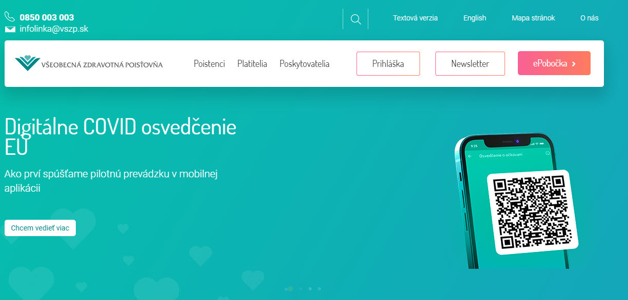 Digitálny COVID preukaz EÚ od Všeobecnej zdravotnej poisťovne už aj v iPhonoch