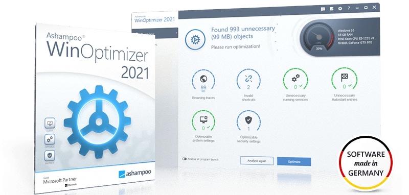Ashampoo WinOptimizer 2021: Čistenie systému Windows zadarmo