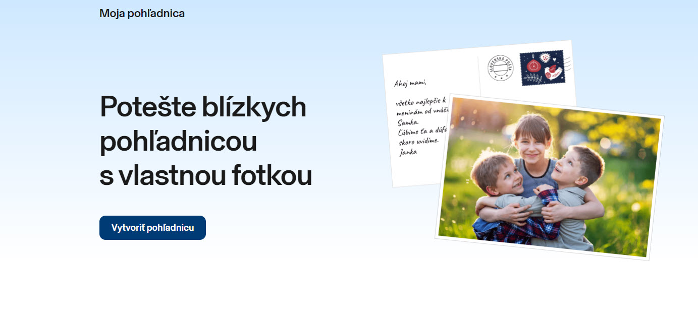 Vytvorte si vlastnú pohľadnicu a pošlite ju cez internet
