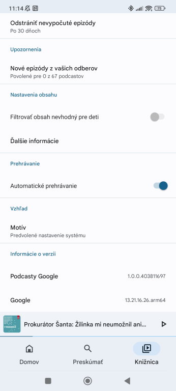 Automatické prehrávanie je určené na to, aby po skončení jednej epizódy pokračovala ďalšia v poradí, napríklad zo zoznamu ďalších stiahnutých epizód