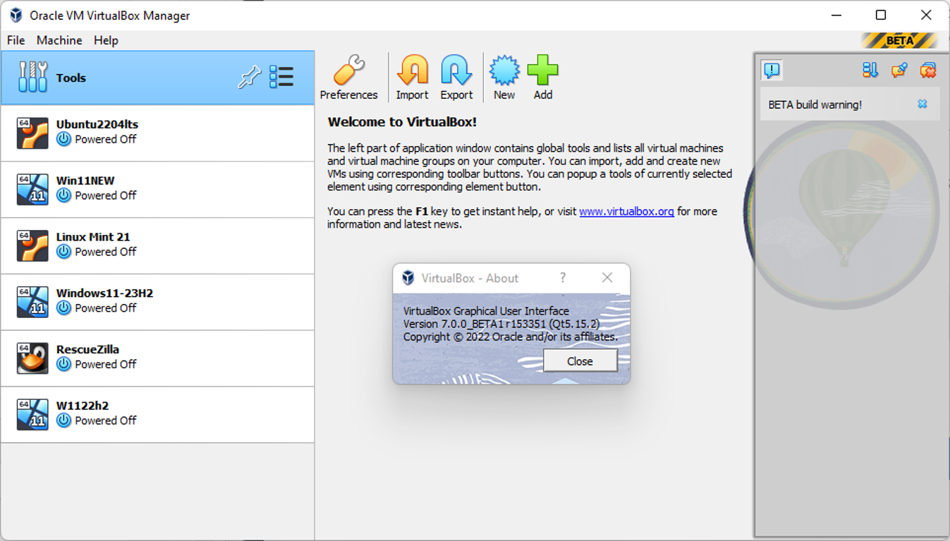 VirtualBox 7 beta: Podpora pre Windows 11 je tu