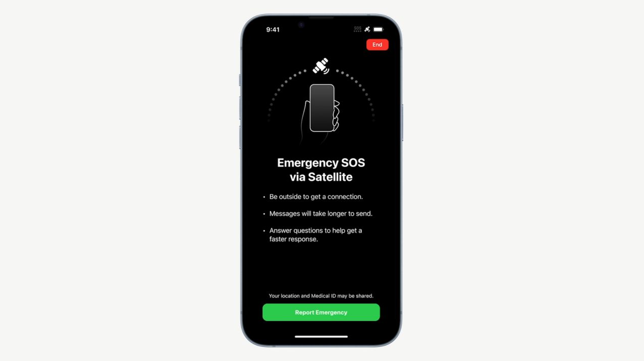 Satelitné SOS správy v iPhone 14 zachránili prvého človeka
