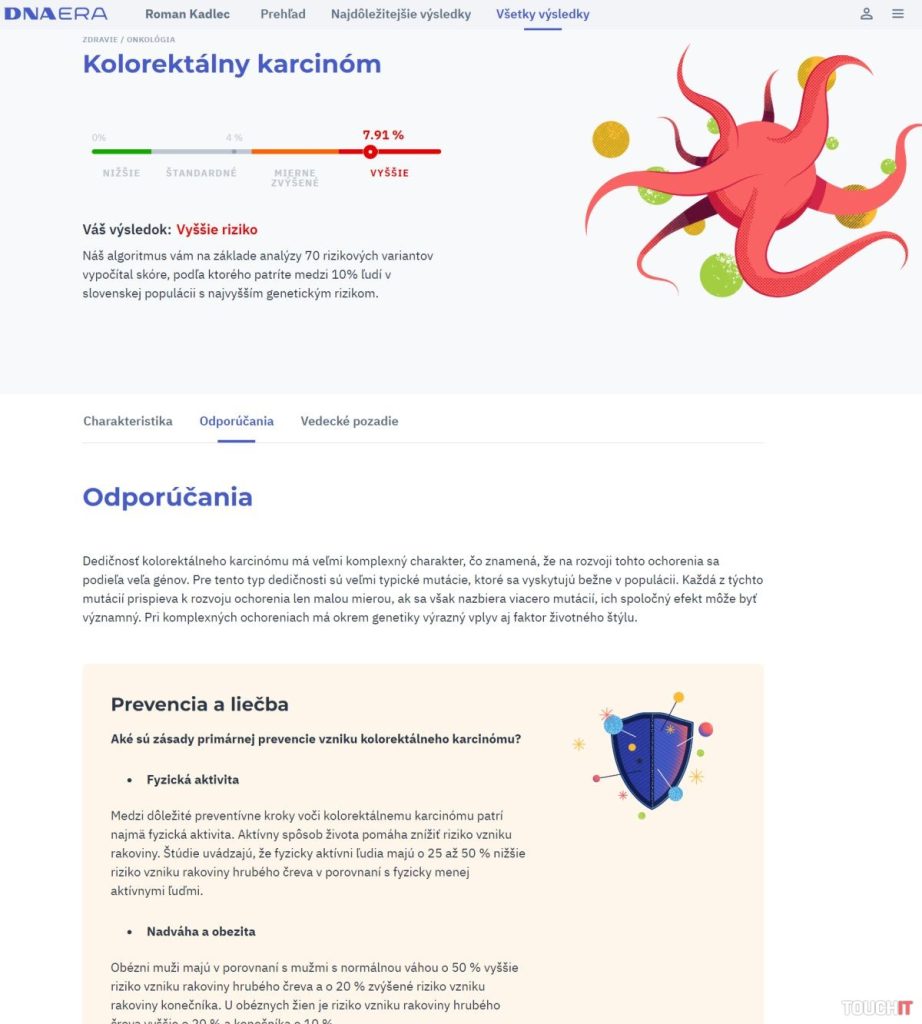 DNA ERA: Výsledky