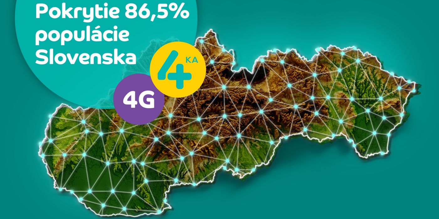 4ka rozšírila 4G sieť: Pokrýva 86,5 % populácie Slovenska