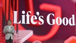 CEO LG Electronic, William Cho pri tlačovej konferencii