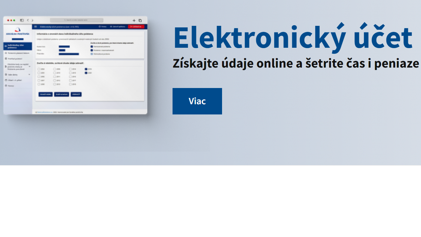 Ako si zriadiť elektronický účet v Sociálnej poisťovni
