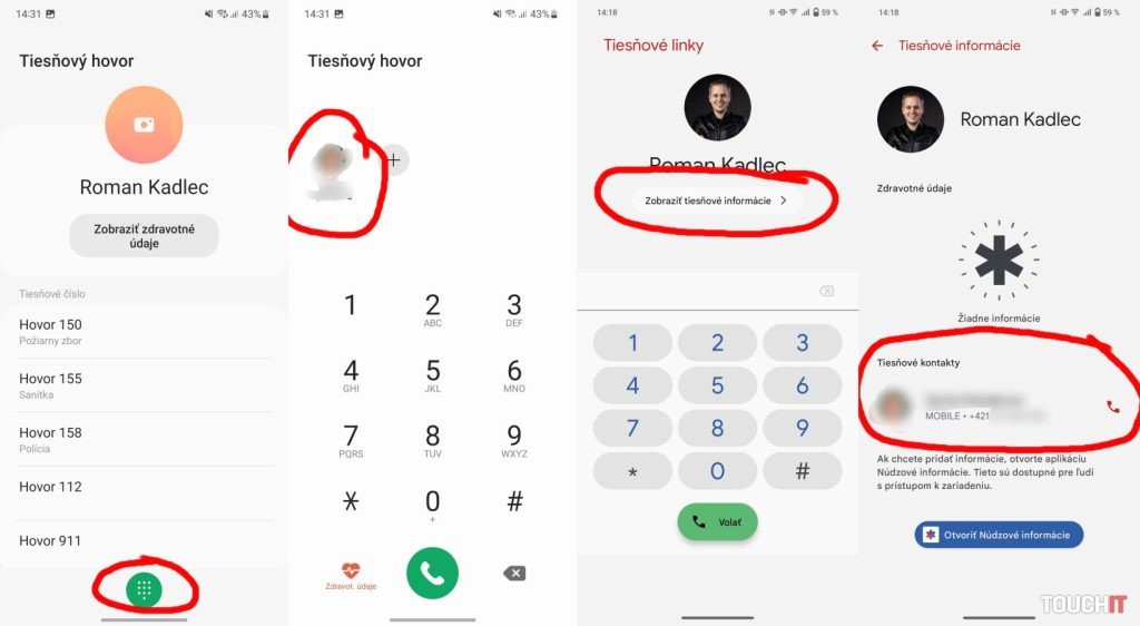 Android: Zobrazenie SOS informácií
