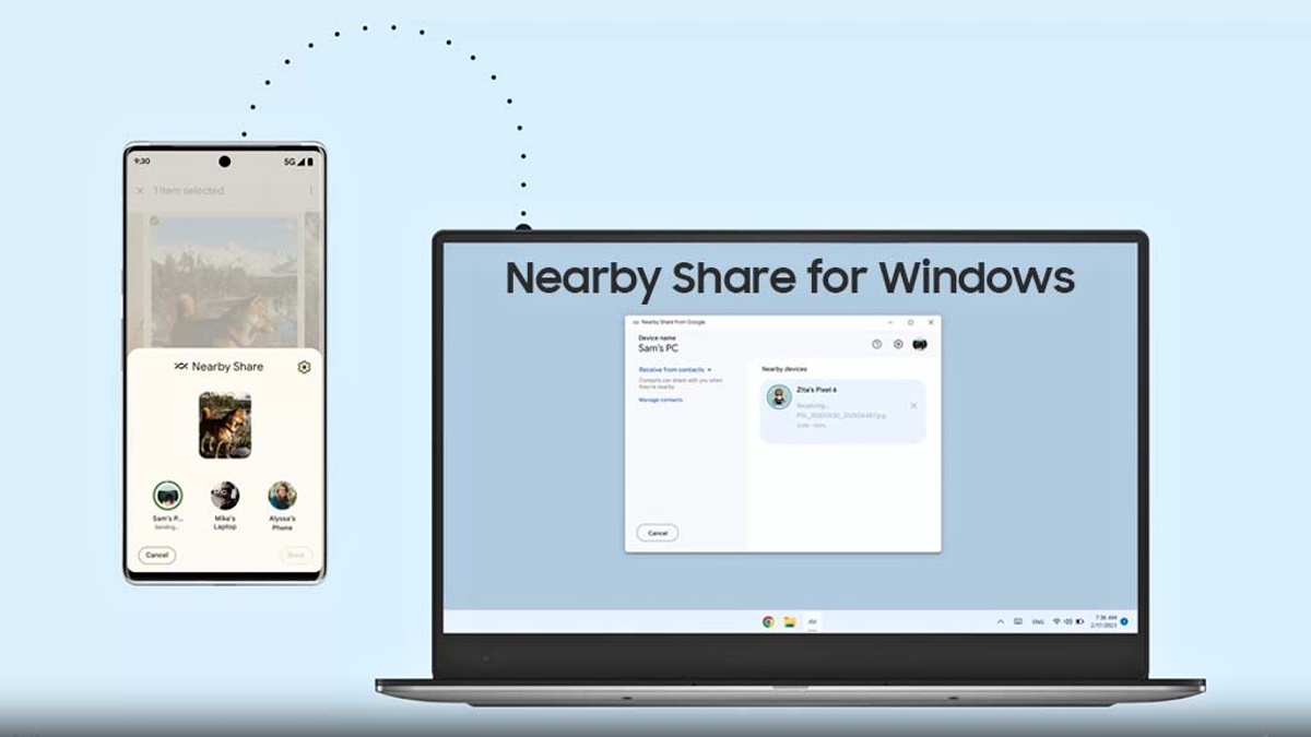 Zdieľanie nablízku využijete aj v systéme Windows