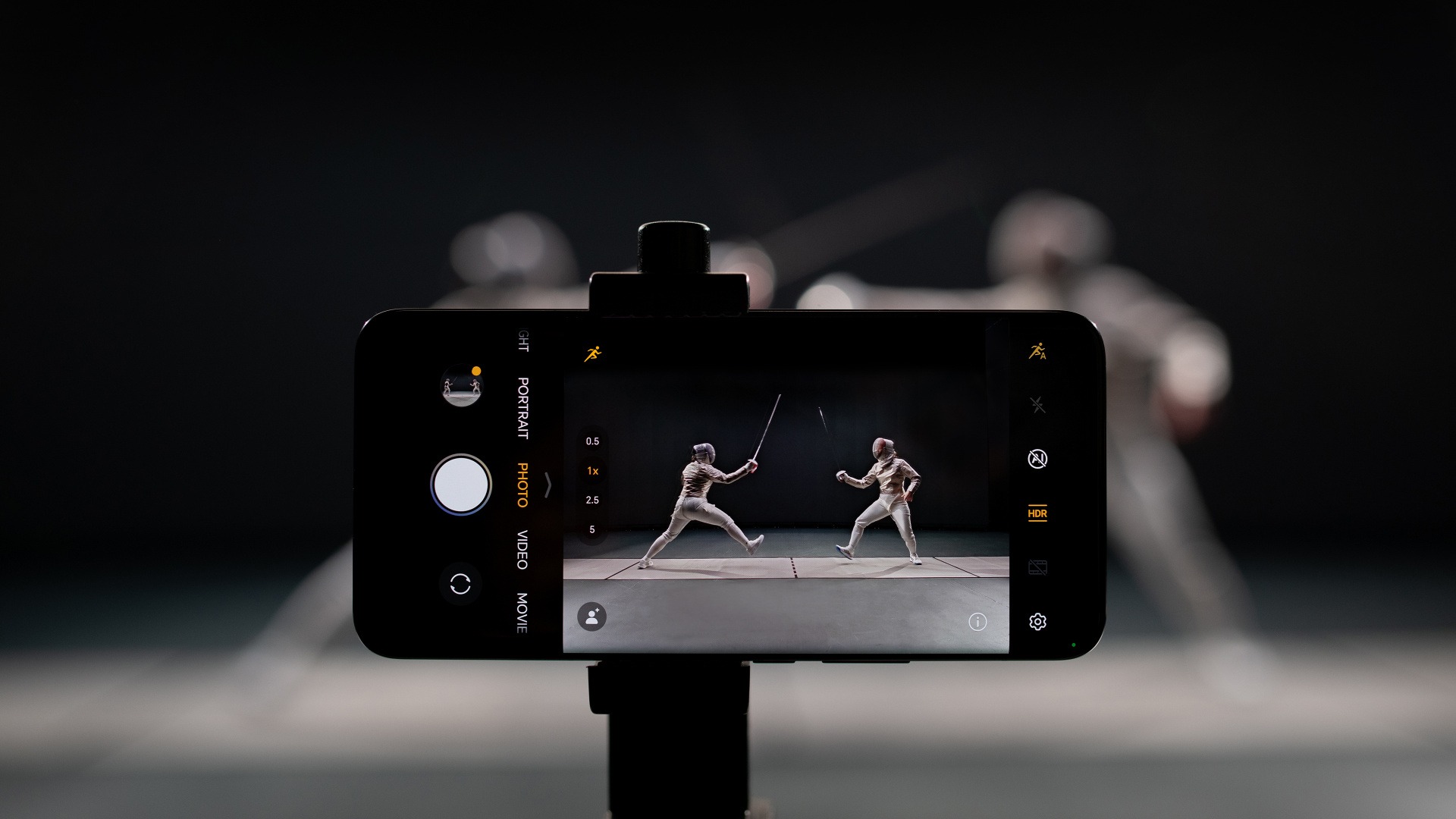 Športová fotografia so smartfónom