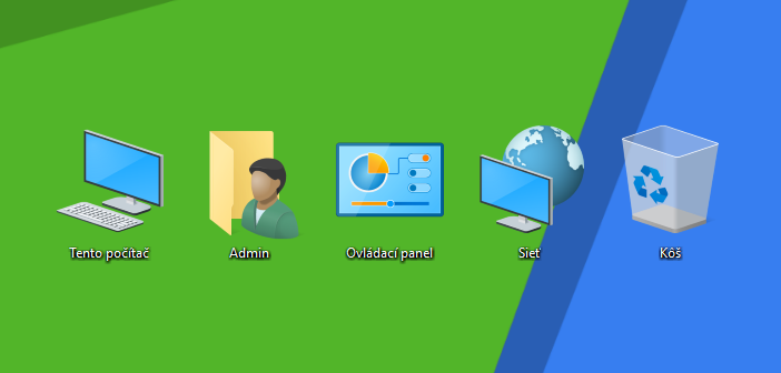Ako si na pracovnej ploche Windows 10 zobraziť štandardné ikony Tento počítač, Sieť a Účet?