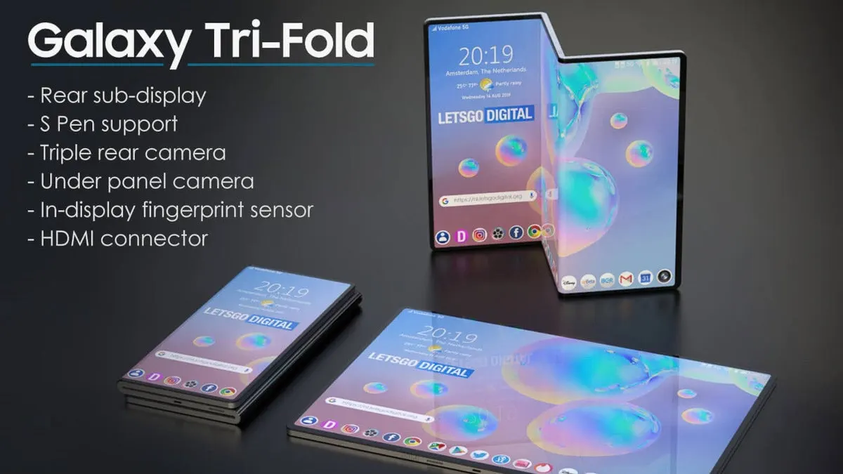 Galaxy tri-fold smartfón: Nový patent odhaľuje dôležité detaily