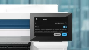 Využitie AI v rámci funkcie Scan to Email od HP