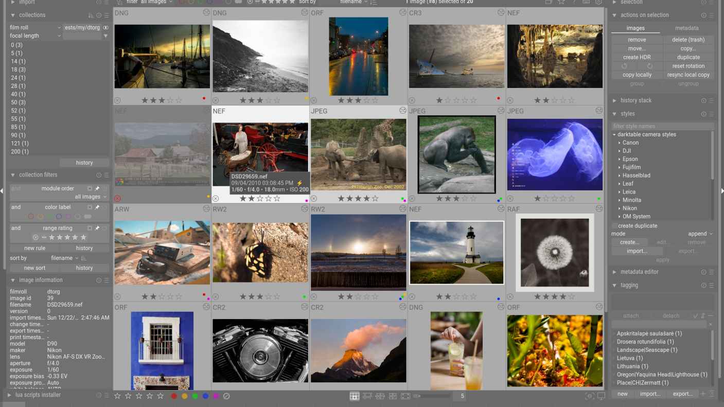Vyskúšajte Darktable na RAW fotografie, je zadarmo